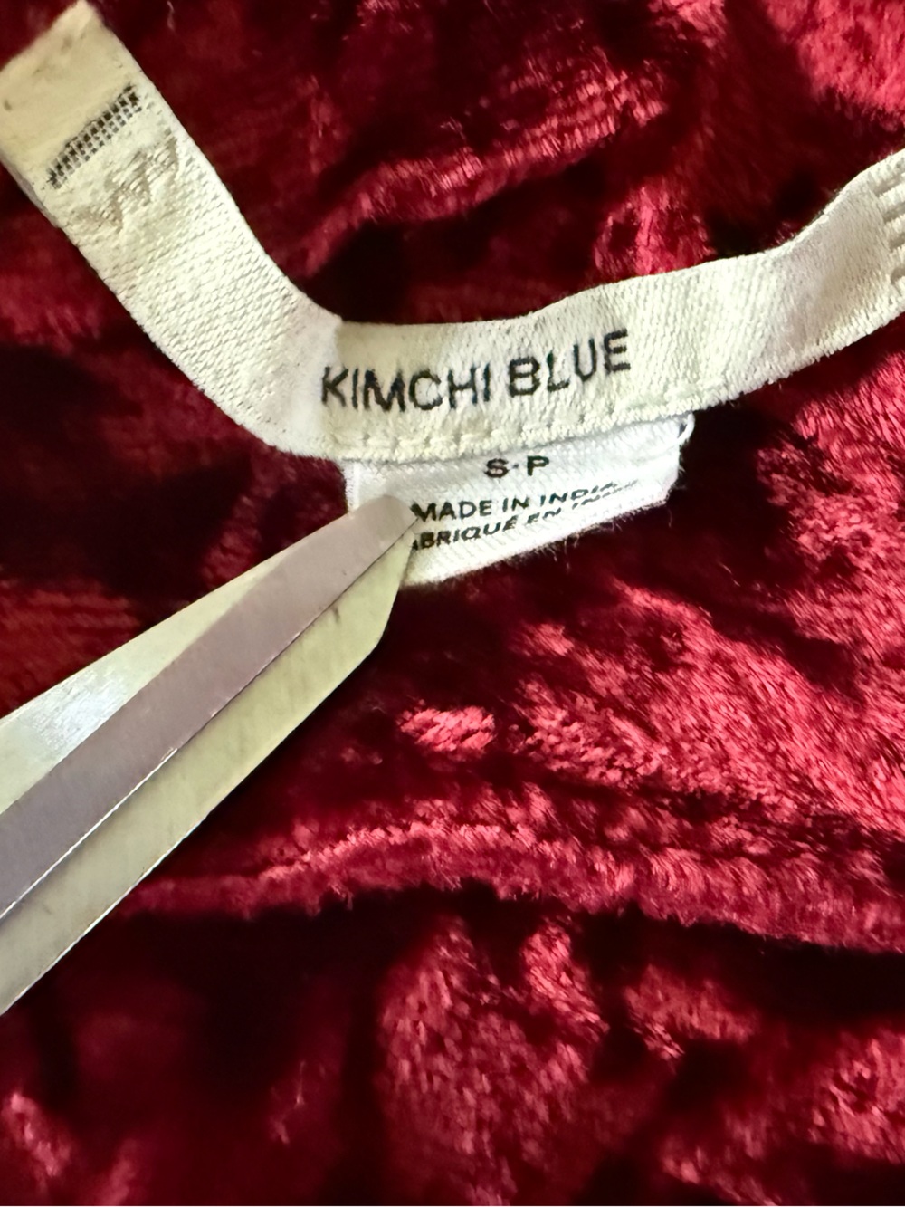 Kimchi Blue Red Velvet Floral Bustier Camisole - Picture 5 of 6